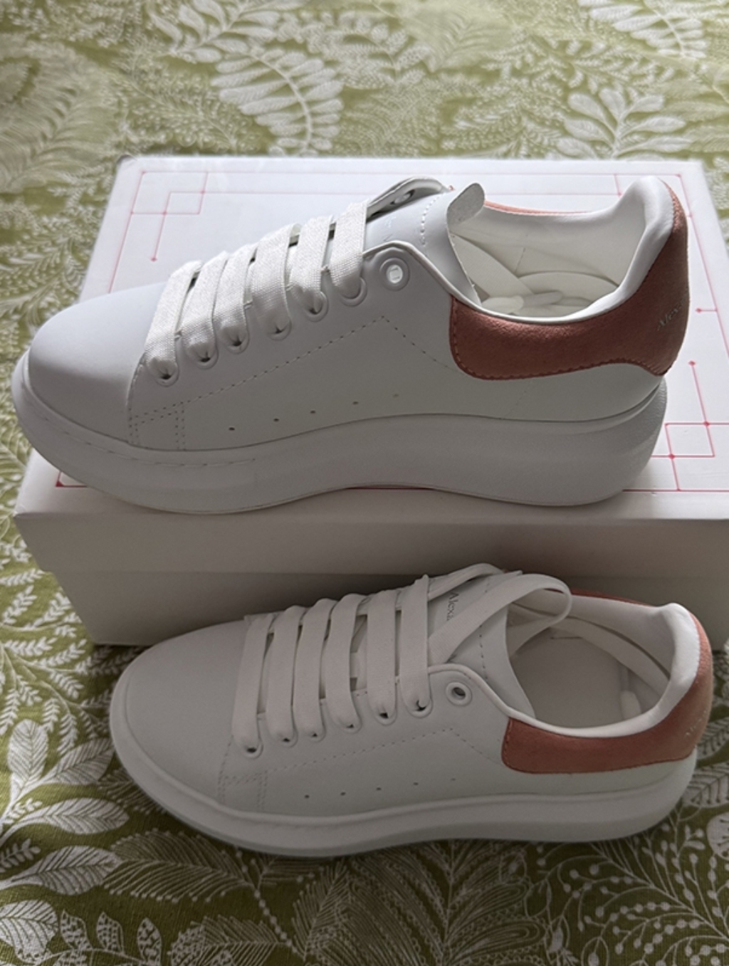 Alexander Mcqueen Coral Pink Suede Sneakers